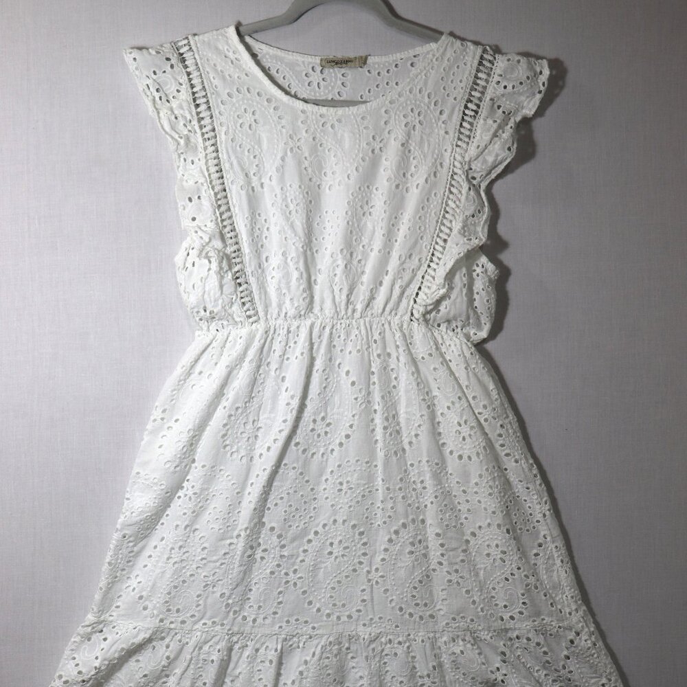 Lungo L'arno Women's Embroidered Paisley Design Dress - Large - White